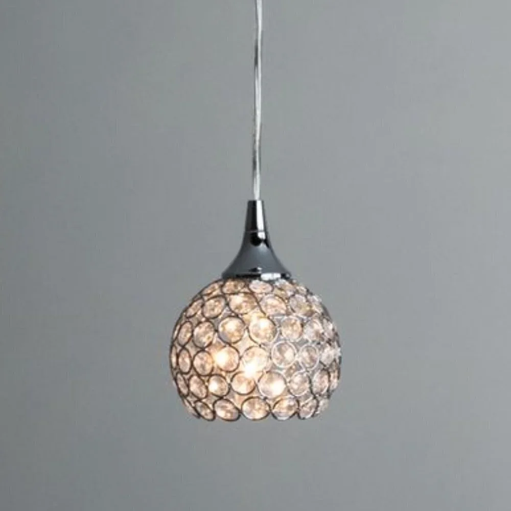 Chrome Modern Art Glass Dome Pendant Light